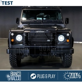 FAROS LED para LAND ROVER DEFENDER, Luz Blanca 6500K ANILLO Secuencial | APROBADO