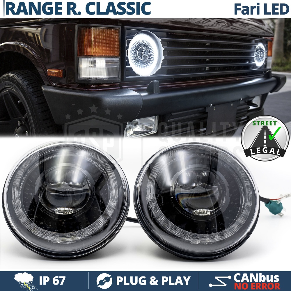 FAROS LED para RANGE ROVER CLASSIC, Luz Blanca 6500K ANILLO Secuencial | APROBADO