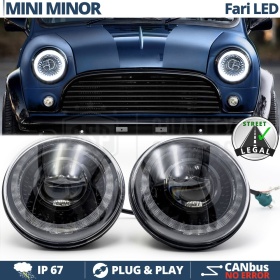 FAROS LED para MINI-MINOR CLASSIC, Luz Blanca 6500K ANILLO Secuencial | APROBADO