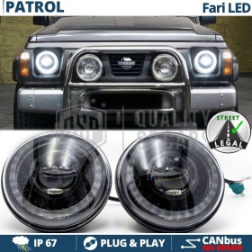 FAROS LED para NISSAN PATROL GR Y60, Luz Blanca 6500K ANILLO Secuencial | APROBADO