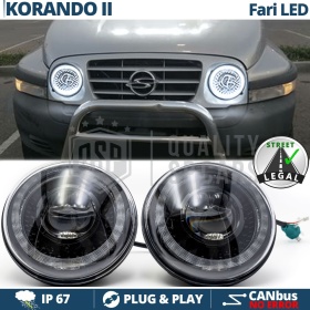 FAROS LED para SSANGYONG KORANDO 2, Luz Blanca 6500K ANILLO Secuencial | APROBADO