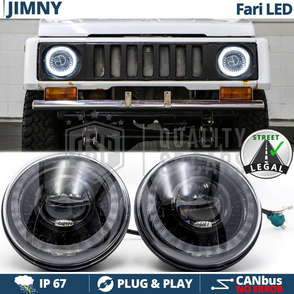 FAROS LED para SUZUKI JIMNY 2, Luz Blanca 6500K ANILLO Secuencial | APROBADO
