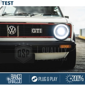 FAROS LED para VOLKSWAGEN GOLF MK1, Luz Blanca 6500K ANILLO Secuencial | APROBADO