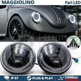 FAROS LED para VW ESCARABAJO, Luz Blanca 6500K ANILLO Secuencial | APROBADO