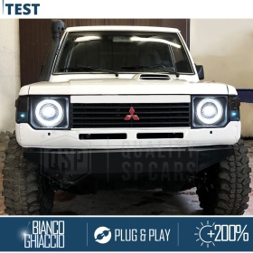 FAROS LED para MITSUBISHI PAJERO MK1, Luz Blanca 6500K ANILLO Secuencial | APROBADO