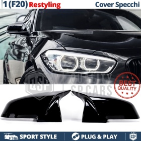 TAPAS de ESPEJO Retrovisor para Bmw Serie 1 F20 F21 (15-18), Cubiertas Negro Brillante | Garantía por Vida