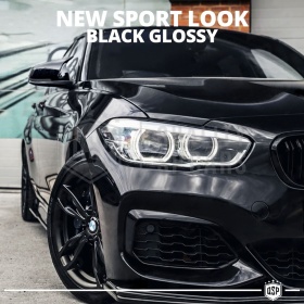 TAPAS de ESPEJO Retrovisor para Bmw Serie 1 F20 F21 (15-18), Cubiertas Negro Brillante | Garantía por Vida