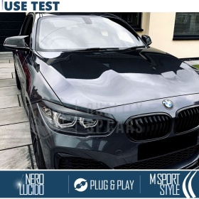 TAPAS de ESPEJO Retrovisor para Bmw Serie 1 F20 F21 (15-18), Cubiertas Negro Brillante | Garantía por Vida
