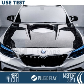 TAPAS de ESPEJO Retrovisor para Bmw Serie 2 (F22 F23), Cubiertas Negro Brillante | Garantía por Vida