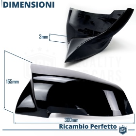 Coquilles de Rétroviseur Extérieur pour Bmw Série 3 (F30 F31), Coques Noires Brillantes | Garantie à Vie