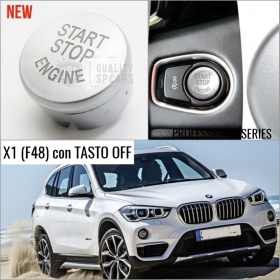 LLAVE BOTÓN DE ENCENDIDO DEL MOTOR GRIS "START STOP ENGINE" EN ABS PARA BMW SERIE X1 ( F48) con Bóton OFF, ANTICHUADO NO HUELLAS