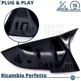 Coquilles de Rétroviseur Extérieur pour Bmw Série 3 (F30 F31), Coques Noires Brillantes | Garantie à Vie