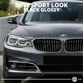 TAPAS de ESPEJO Retrovisor para Bmw Serie 3 GT (F34 F35), Cubiertas Negro Brillante | Garantía por Vida