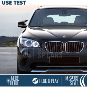 TAPAS de ESPEJO Retrovisor para Bmw X1 (E84), Cubiertas Negro Brillante | Garantía por Vida