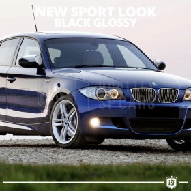 TAPAS de ESPEJO Retrovisor para Bmw Serie 1 E87 (04-07), Cubiertas Rígidas Negro Brillante | Garantía por Vida