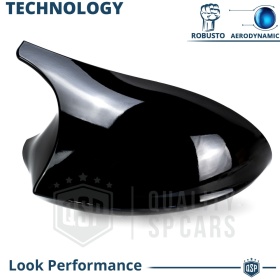 Side MIRROR CAPS for Bmw 3 Series E90 E91 (05-08) | Glossy Black Thick Covers | Lifetime Warranty