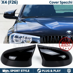 Side MIRROR Caps for Bmw X4 (F26) | Glossy Black Thick Rigid Covers | Lifetime Warranty