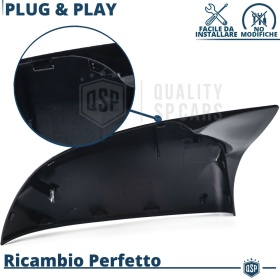 TAPAS de ESPEJO Retrovisor para Bmw X5 (F15, F85) | Cubiertas Rígidas Negro Brillante | Garantía por Vida