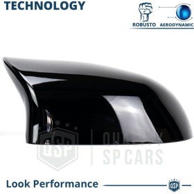 TAPAS de ESPEJO Retrovisor para Bmw X5 (F15, F85) | Cubiertas Rígidas Negro Brillante | Garantía por Vida