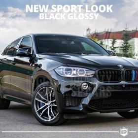 TAPAS de ESPEJO Retrovisor para Bmw X6 (F16, F86) | Cubiertas Rígidas Negro Brillante | Garantía por Vida
