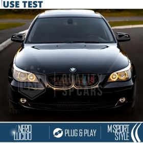 TAPAS de ESPEJO Retrovisor para Bmw Serie 5 E60 E61 (07-10) | Cubiertas Negro Brillante | Garantía por Vida