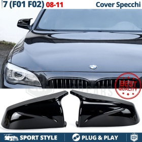 TAPAS de ESPEJO Retrovisor para Bmw Serie 7 F01 F02 (08-11) | Cubiertas Negro Brillante | Garantía por Vida