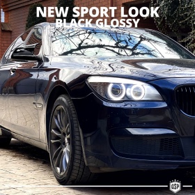TAPAS de ESPEJO Retrovisor para Bmw Serie 7 F01 F02 (08-11) | Cubiertas Negro Brillante | Garantía por Vida