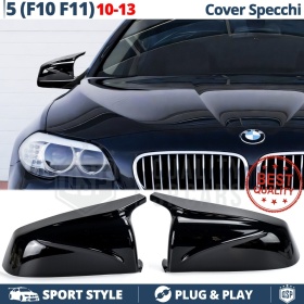 TAPAS de ESPEJO Retrovisor para Bmw Serie 5 F10 F11 (10-13) | Cubiertas Negro Brillante | Garantía por Vida