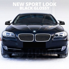 TAPAS de ESPEJO Retrovisor para Bmw Serie 5 F10 F11 (10-13) | Cubiertas Negro Brillante | Garantía por Vida