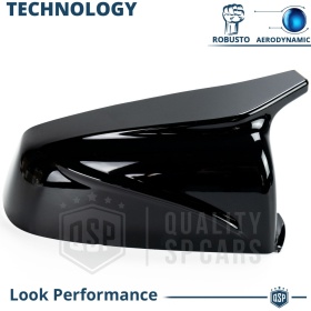 TAPAS de ESPEJO Retrovisor para Bmw Serie 5 F10 F11 (10-13) | Cubiertas Negro Brillante | Garantía por Vida