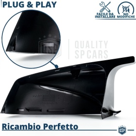 TAPAS de ESPEJO Retrovisor para Bmw Serie 5 F10 F11 (10-13) | Cubiertas Negro Brillante | Garantía por Vida