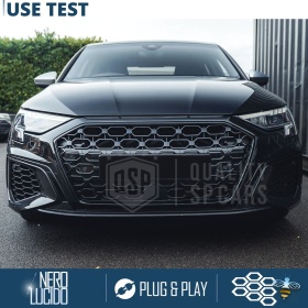 REJILLA Delantera para Audi A3 8Y, S3, Parrilla NIDO DE ABEJA Negro Brillante | Tuning Estilo rs