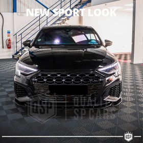 REJILLA Delantera para Audi A3 8Y, S3, Parrilla NIDO DE ABEJA Negro Brillante | Tuning Estilo rs
