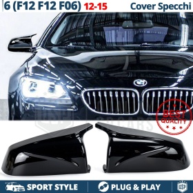 TAPAS de ESPEJO Retrovisor para Bmw Serie 6 F12 F13 F06 (11-15) | Cubiertas Negro Brillante | Garantía por Vida