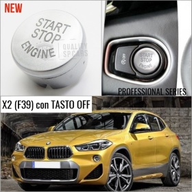 LLAVE BOTÓN DE ENCENDIDO DEL MOTOR GRIS "START STOP ENGINE" EN ABS PARA BMW SERIE X2 ( F39 ) con Bóton OFF, ANTICHUADO NO HUELLAS
