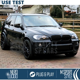 TAPAS de ESPEJO Retrovisor para Bmw X5 (E70) | Cubiertas Rígidas Negro Brillante | Garantía por Vida