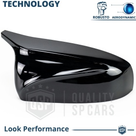 TAPAS de ESPEJO Retrovisor para Bmw X6 (E71, E72) | Cubiertas Negro Brillante | Garantía por Vida