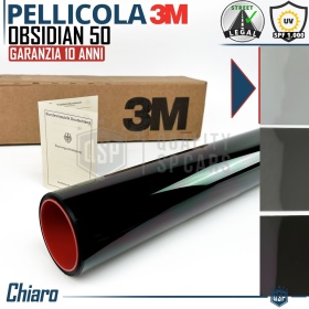 1m PELÍCULA TINTE 3M™ para Ventanillas de Coche Aprobada, OBSIDIAN 50 Profesional | Claro