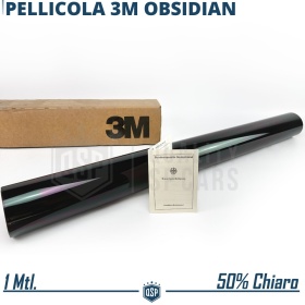 1m PELÍCULA TINTE 3M™ para Ventanillas de Coche Aprobada, OBSIDIAN 50 Profesional | Claro