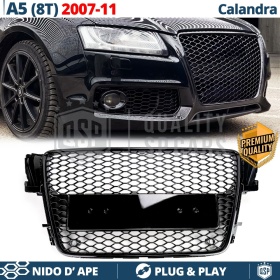 REJILLA Delantera para Audi A5 8T, S5 (07-11), Parrilla NIDO DE ABEJA Negro Brillante | Tuning Estilo rs