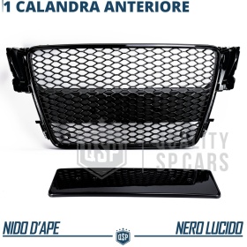 REJILLA Delantera para Audi A5 8T, S5 (07-11), Parrilla NIDO DE ABEJA Negro Brillante | Tuning Estilo rs