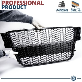 REJILLA Delantera para Audi A5 8T, S5 (07-11), Parrilla NIDO DE ABEJA Negro Brillante | Tuning Estilo rs