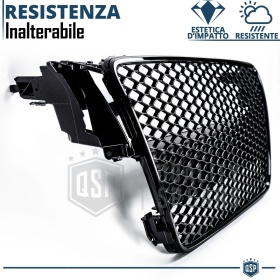 REJILLA Delantera para Audi A5 8T, S5 (07-11), Parrilla NIDO DE ABEJA Negro Brillante | Tuning Estilo rs