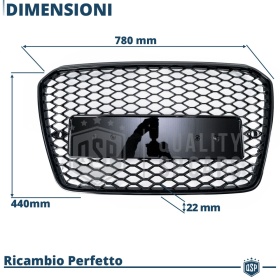 REJILLA Delantera para Audi A5 8T, S5 (11-16), Parrilla NIDO DE ABEJA Negro Brillante | Tuning Estilo rs