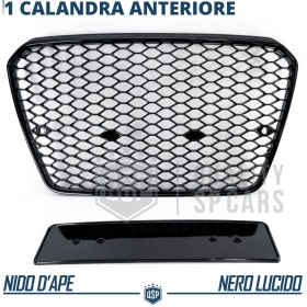 REJILLA Delantera para Audi A5 8T, S5 (11-16), Parrilla NIDO DE ABEJA Negro Brillante | Tuning Estilo rs
