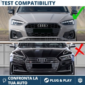 REJILLA Delantera para Audi A5 F5, S5 (desde 2020), Parrilla NIDO DE ABEJA Negro Brillante | Tuning Estilo rs