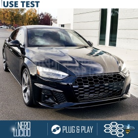 REJILLA Delantera para Audi A5 F5, S5 (desde 2020), Parrilla NIDO DE ABEJA Negro Brillante | Tuning Estilo rs