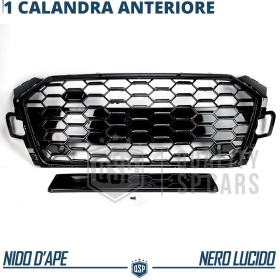 REJILLA Delantera para Audi A5 F5, S5 (desde 2020), Parrilla NIDO DE ABEJA Negro Brillante | Tuning Estilo rs