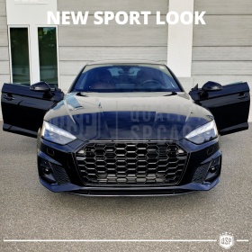 REJILLA Delantera para Audi A5 F5, S5 (desde 2020), Parrilla NIDO DE ABEJA Negro Brillante | Tuning Estilo rs