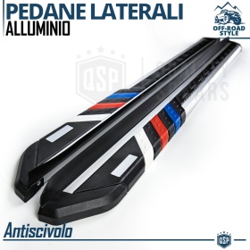 2 ESCALONES LATERALES Universales Coches y SUV | Pisaderas en Aluminio y Inserciones Coloreadas PVC Antideslizante
